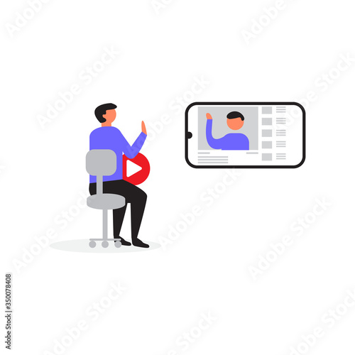 ILLUSTRATION OF YOUTUBE CONTENT CREATOR. Perfect for banners, leaflets, landing pages, social media content.