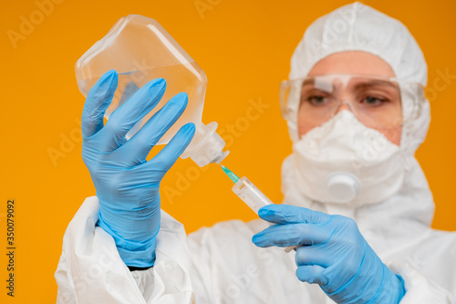 A woman dials a chemical li...