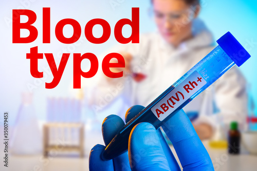 Red label blood type on the...