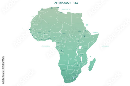 africa map. africa countries vector map. 