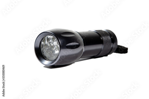 hand-held portable electric lamp on a white background