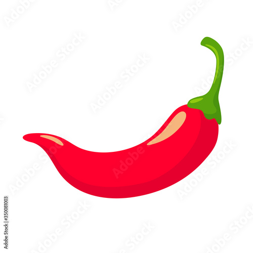 Spicy red hot chilli pepper for cooking spicy Mexican flavors Isolated on a white background.
