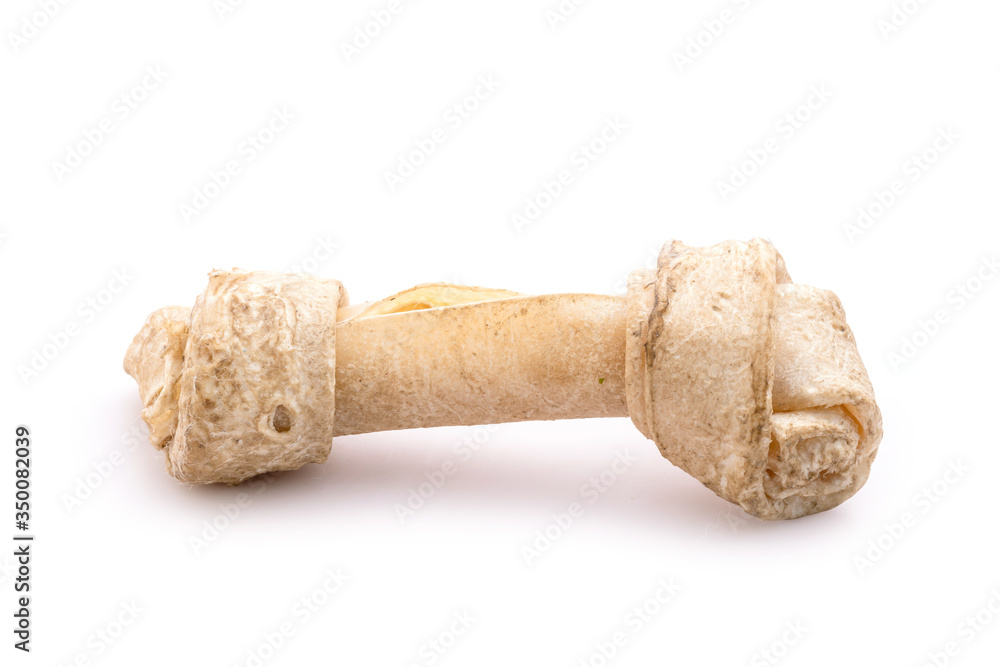 Old and dirty dog chews (Rawhide) isolated on white background Old and dirty dog chews (Rawhide) isolated on white background