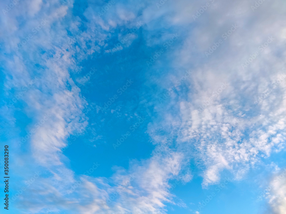 Obraz premium Blue sky with cloud. Clearing day and Good weather in the morning.