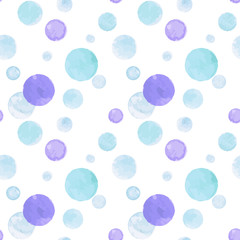 Deken met foto Polka dot patronen Watercolor polka dot illustration (seamless pattern)  © makiaki
