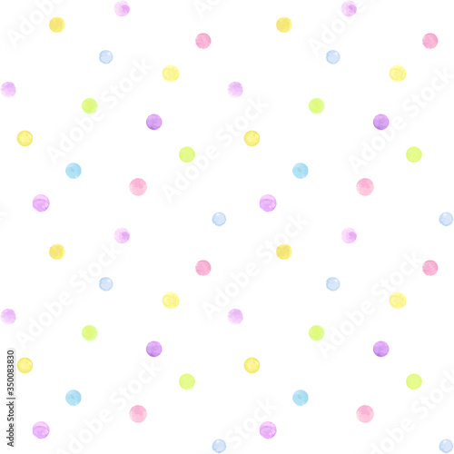 Watercolor polka dot illustration (seamless pattern)