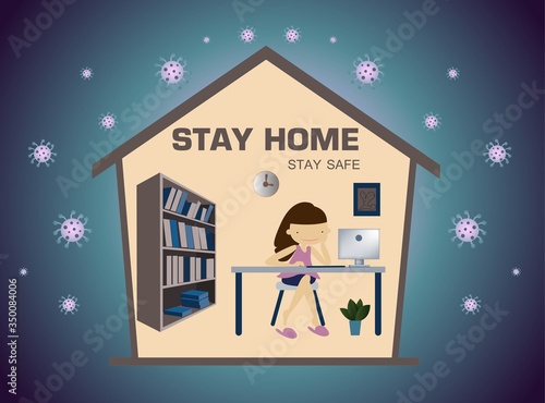 Stay at home stay safe from coronavirus covid-19 -vector illustration