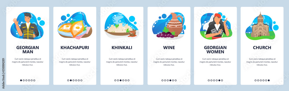 Georgia website and mobile app onboarding screens vector template Georgia website and mobile app onboarding screens vector template