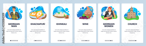 Georgia website and mobile app onboarding screens vector template