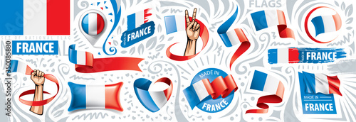 Vector set of the national flag of France in various creative designs
