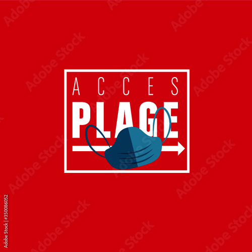 accès plage- flèche et masque protection covid 19