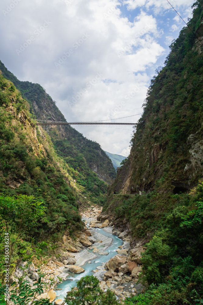 Taroko national park canyon and river landscape in Hualien, Taiwan. 