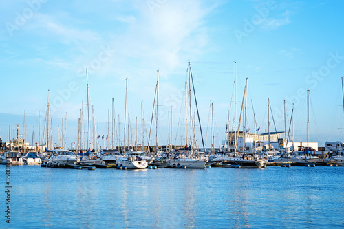 Helsingborg, Sweden - 14 May 2019: Harbour full of sailboats in Helsingborg, Sweden. © Elena Sistaliuk