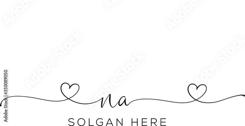 NA  Letter Initial Logo Design, Vector Template