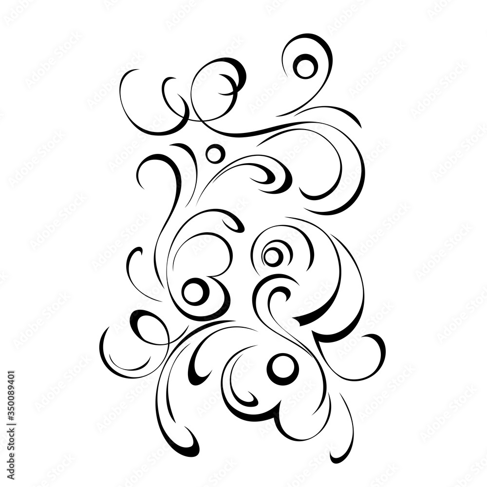 ornament 1166. unique decorative abstract ornament with curls in black lines on a white background ornament 1166. unique decorative abstract ornament with curls in black lines on a white background