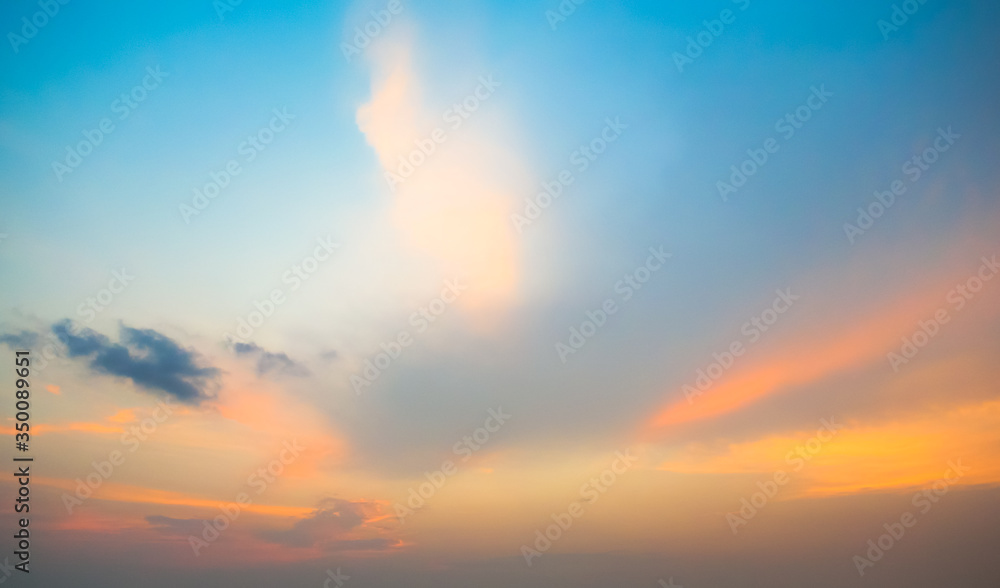 Vibrant evening sky with clouds background
