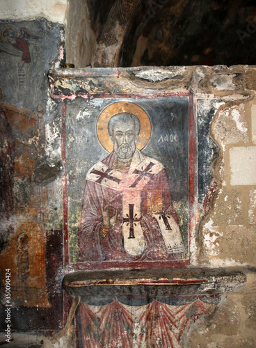 Panagia Katholiki church. Frescos inside the church. Afandou, Rhodes, Greece photo