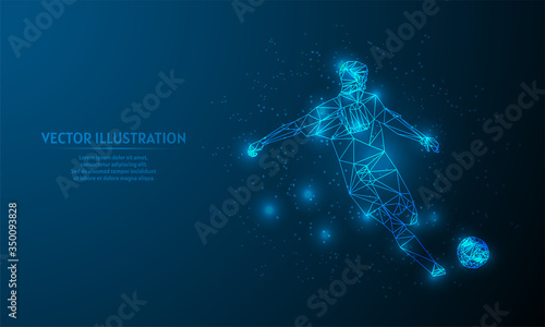 Glowing earth (GLOBE) on blue abstract background. low poly earth (GLOBE)  backgraound. lines and triangles on blue background.