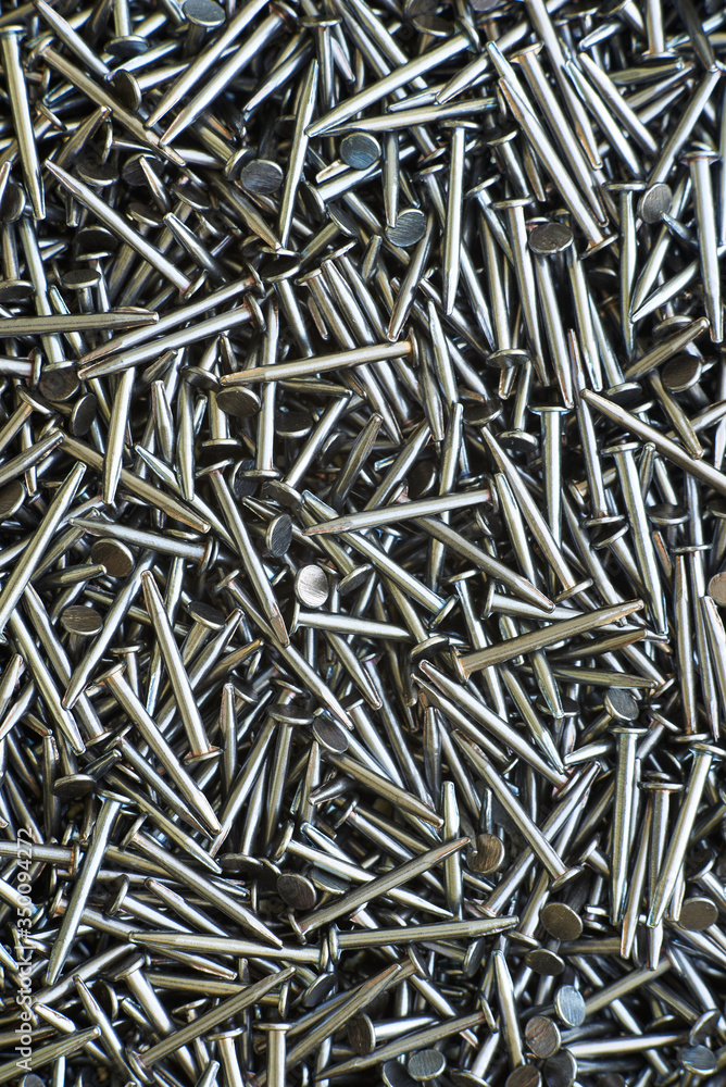 metal nails macro flat lay background metal nails macro flat lay background