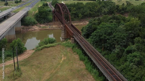 Railroad bridge over the Brazos River, Brazos County, Texas, USA