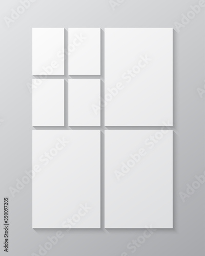 Vector empty collage seven frames, images photo