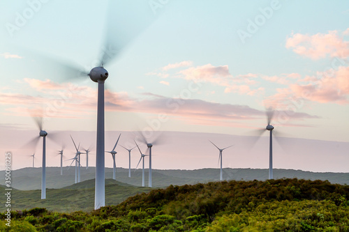 Albany wind farm at sunset, Western Australia