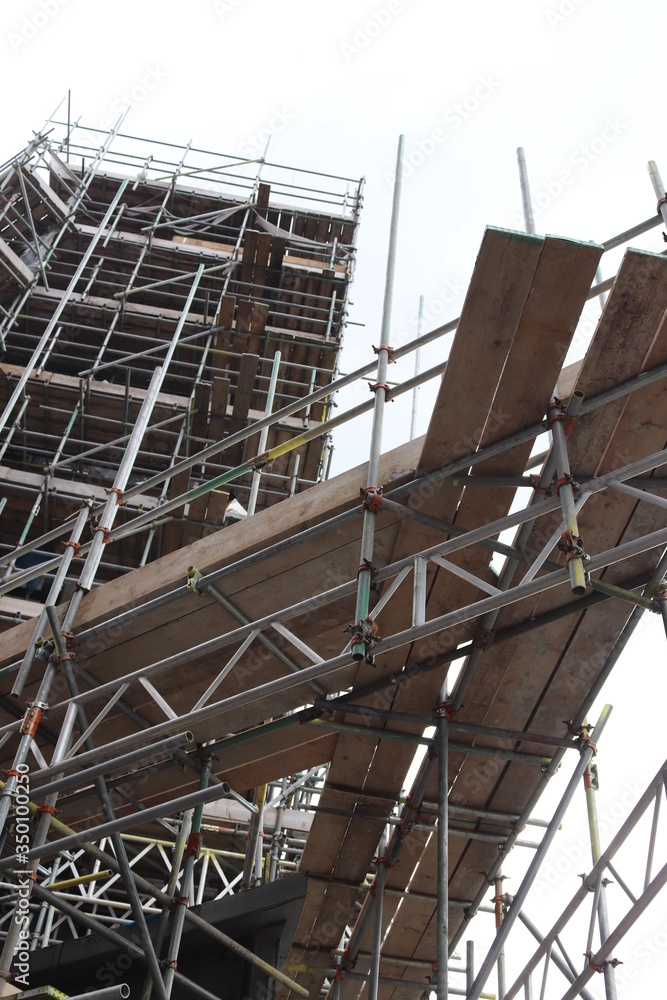 construction site with scaffolding