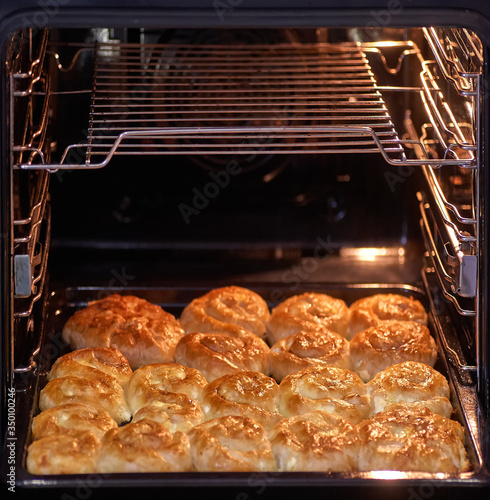 Roast homemade pies in the oven