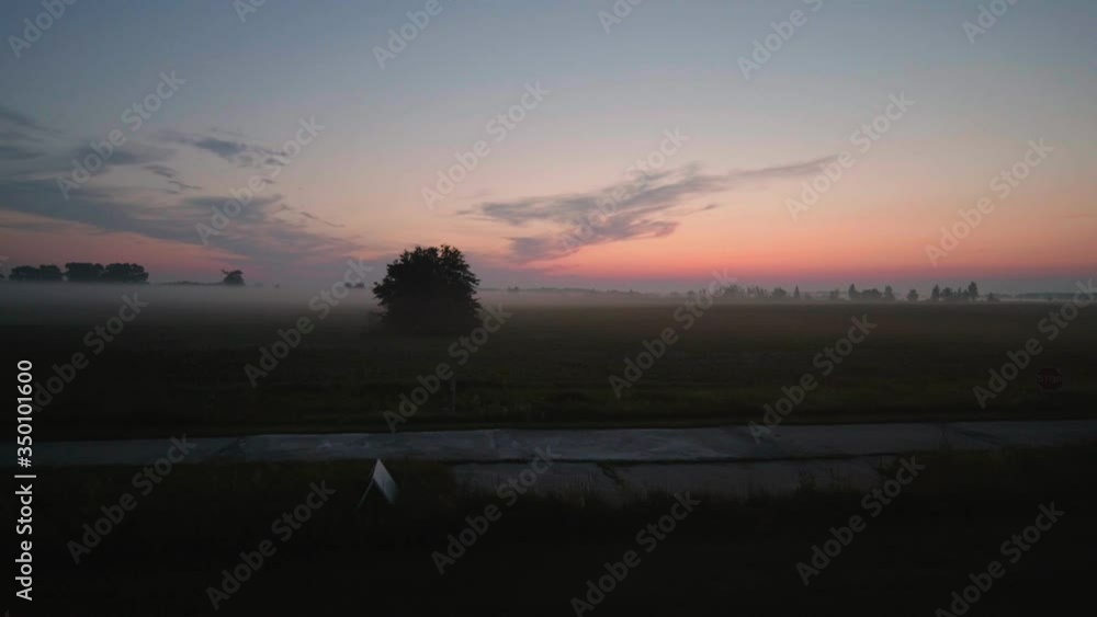 Aerial view of sunrise at airport. High quality footage, Ukraine Aerial view of sunrise at airport. High quality footage, Ukraine