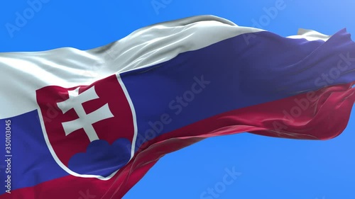 Slovakia flag - 3D realistic waving flag background photo