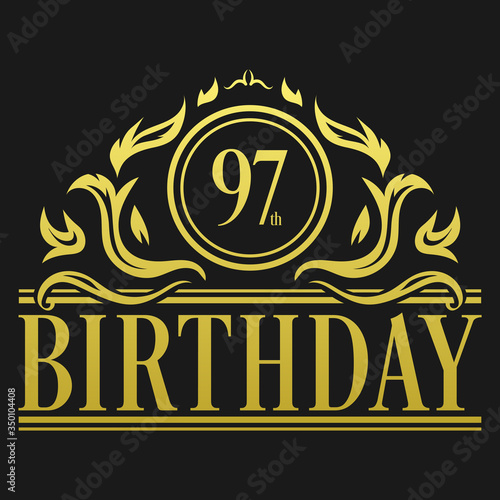 Luxury 97th Birthday Logo illustration vector