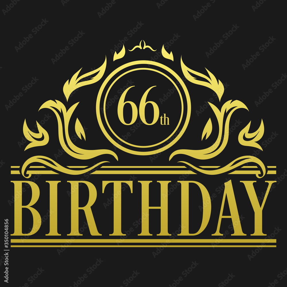 Luxury 66th Birthday Logo illustration vector Luxury 66th Birthday Logo illustration vector