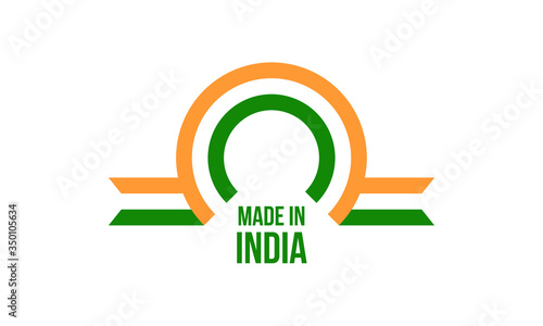 made in india, rounded rectangles arc vector logo on white background
