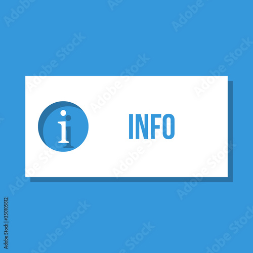 info pop-up box with information symbol on blue background