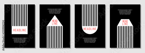 black and white school brochure cover vector design