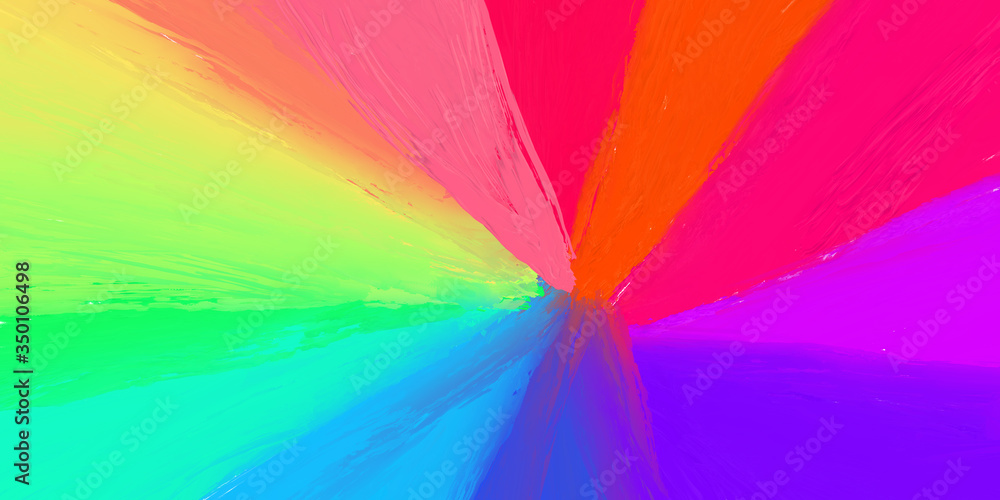 Fototapeta premium Rainbow abstract background. Paint for holiday party, ribbon, ombre style. Unicorn inspiration. Art illustration pastel 