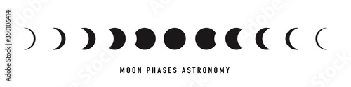 Moon phases astronomy icon. Vector