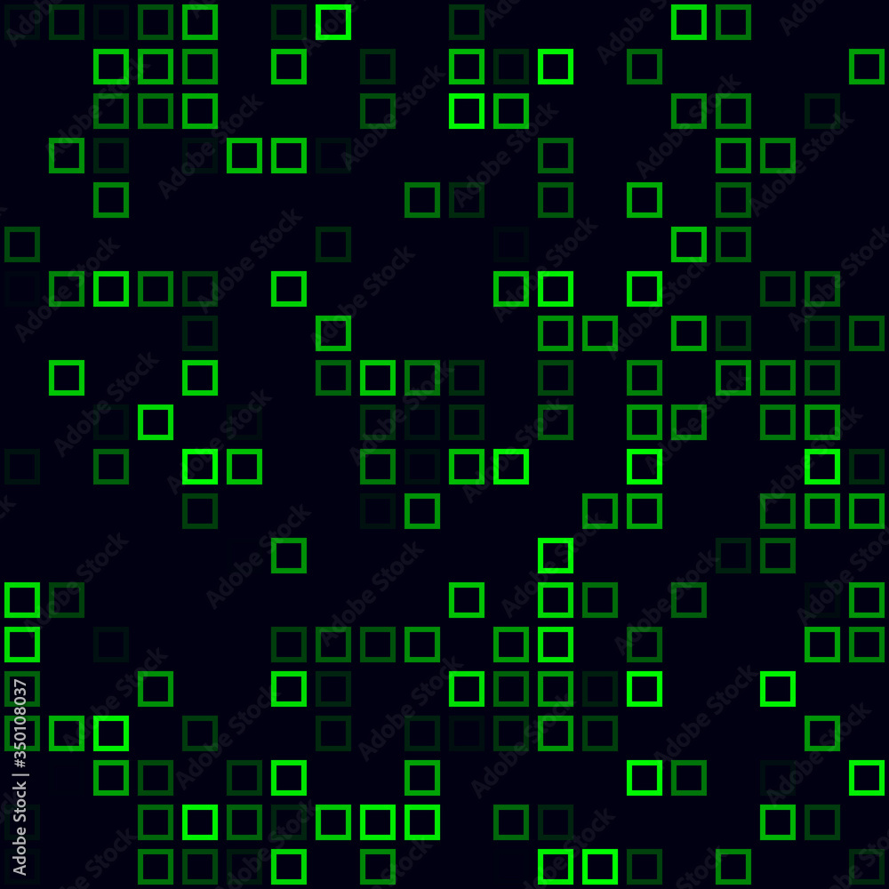 Tech background. Sparse pattern of frames. Green colored seamless background. Trendy vector illustration. Tech background. Sparse pattern of frames. Green colored seamless background. Trendy vector illustration.