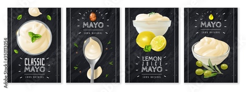Realistic mayonnaise cards