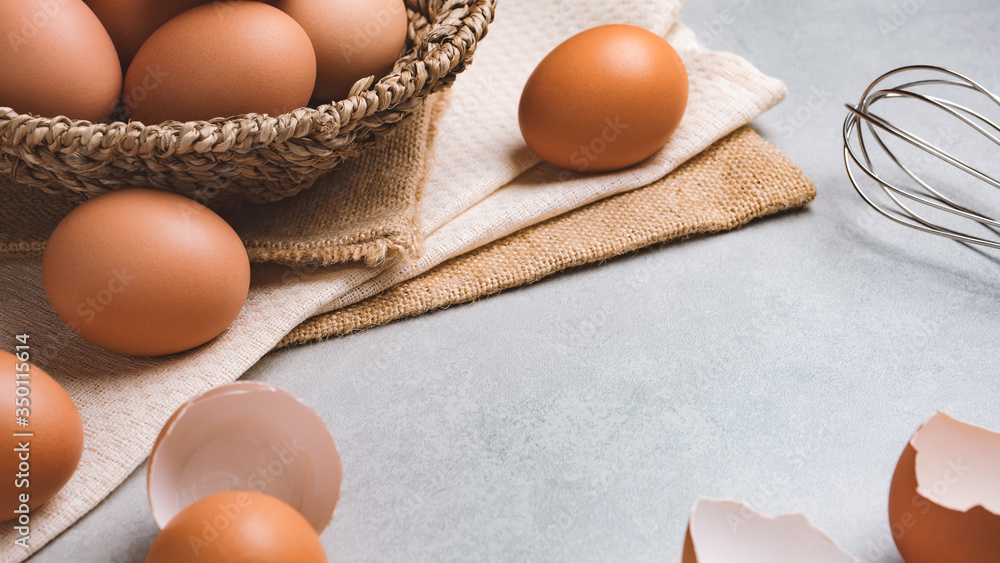 Organic chicken eggs food ingredients concept Organic chicken eggs food ingredients concept