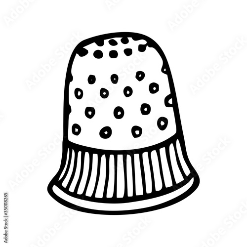 THIMBLE FOR NEEDLEWORK IN THE STYLE OF DOODLE