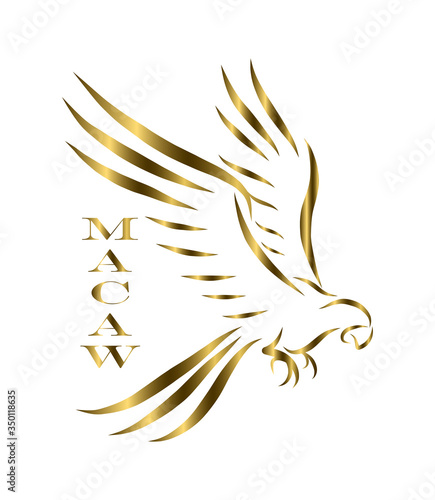 Macaw Parrot Logo Line Art Vector Illustration eps 10