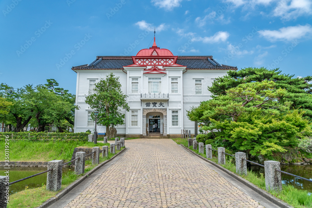 Taihokan Museum 1915 western-style building. Former City Hall. Located in Tsuruoka Park. Yamagata, Japan.
