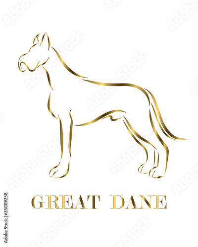 Great Dane dog line art eps 10