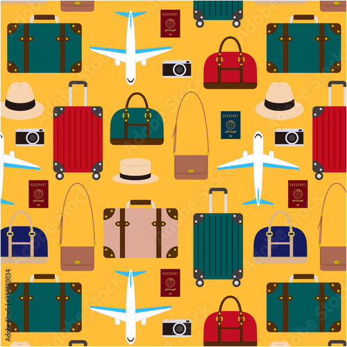 seamless pattern of overseas travel