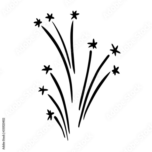 Doodle sketch salute on a white background with a place for an inscription.