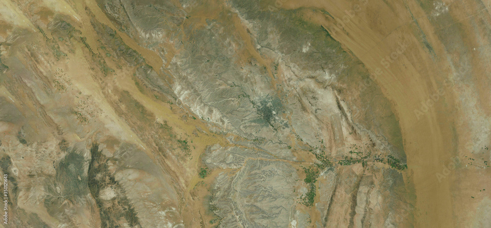 Aerial view of the edge of the world escarpment in central Saudi Arabia
