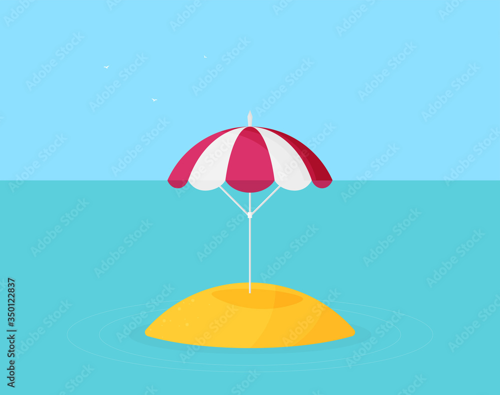 Vector beach umbrella icon flat design