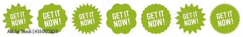 Get It Now! Tag Green | Icon | Sticker | Deal Label | Variations