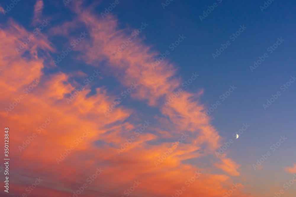 Summer sunset colors on crimson clouds during the white nights Summer sunset colors on crimson clouds during the white nights